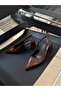 Stefan Women's Patent Leather Heeled Shoes Brown