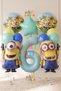 Minions Balloon Set 12 Pieces 6 Years Old Minion Kevin and Minion Stuart Birthday Set Blue Color Number Foil Balloon and Minion Foil Balloon Set