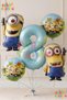 Minions Balloon Set 5 Pieces 8 Years Old Minion Kevin and Minion Stuart Birthday Set Blue Color Number Foil Balloon and Minion Foil Balloon Set
