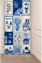 Blue Coast & Italian Vibes Collage Aegean / Mediterranean Aesthetic Panel Blue-White Illustration Collage Patterned Digital Printed Background Curtain