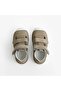 Baby Boy Beige Leather Sandals - Orthopedic First Step Shoes with Rubber Toe Protection - 6