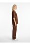 Women's Two-Thread Double Suit Relaxed Fit Crew Neck T-Shirt and Wide Leg Pants Set - 2