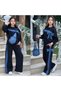 Girl's 3-Piece Set with Stone Bow Detail, Denim Stripes and Bag