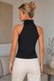 Women's Turtleneck Sleeveless Slim Fit Elegant Cut Flexible Stylish Elegant Casual Black Blouse - 3