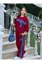 Girl's 3-Piece Set with Stone Bow Detail, Denim Stripes and Bag - 2