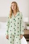 Women's Patterned Relaxed Green Pajama Set 4659 - 6