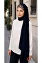 Leopard Striped Crepe Shawl - Navy Blue - 5