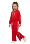 Girl's Set Children's Long-Sleeved Hooded Outfit with Snap Fasteners and Red Details, Perfect Fit. - 7