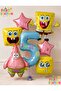Spongebob Balloon & Patrick Balloon Set 5 Years Old - 7 Pieces Spongebob Birthday Balloon Set