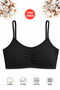 Özkan 43725 Girls' 95% Cotton Training Bra with Removable Pads and No Underwire, Half Horseback Style with String Straps