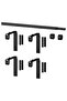 Extendable Curtain Rod Set with Brackets and Finials, Black, 210-385 cm - 2