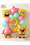 Spongebob Balloon & Patrick Balloon Set 3 Years Old - 12 Piece Spongebob Themed Birthday Balloon Set