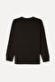 Women's Brown Button Detailed Loose Fit Crew Neck Sweatshirt - 2