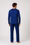 Premium Men's Large Size Comfortable Fit 100% Cotton Patterned Long Sleeve Pajama Set - 3