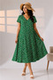 Summer Plus Size Viscose V-Neck Short Sleeve Dress 2688