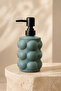 Bubbly Embossed Bubble Model Glass Liquid Soap Dispenser – with Black Pump – 400 Ml, 17 X 8 cm