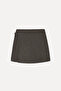 Women's Brown Double-Breasted Mini Skirt