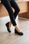 Moris Black Genuine Calfskin Round Toe Stitched Detailed Wedge Heeled Casual Shoes - 3