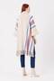 Women's Knitwear Poncho with Fur Detail and Tassels, Shawl Collar Poncho - 7