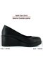 Moris Black Genuine Calfskin Round Toe Stitched Detailed Wedge Heeled Casual Shoes - 5