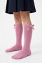 Black Bowknot Knee Socks - 2