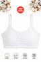 Özkan 43725 Girls' 95% Cotton Training Bra with Removable Pads and No Underwire, Half Horseback Style with String Straps