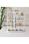 Jewelry Stand - Earring Stand - Necklace Hanger - Modern Jewelry and Earring Stand - 5 Compartment Earring Stand 17X19 cm - 3