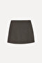 Women's Brown Double-Breasted Mini Skirt - 2