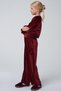 Burgundy Velvet Sequin Detailed Girls' Tracksuit Set - 4