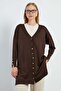 V-Neck Cardigan with Sleeve Button Detail