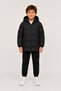Boy's Black, Hooded, Fur-Lined, Puffer Coat, Waterproof - Windproof, Winter Coat