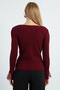 Lace Pearl Detailed V-Neck Slim Fit Knitwear Blouse - 6