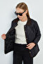 Waterway Patterned Velvet Detailed Quilted Coat - 4