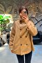 Women's Double-Breasted Stylish Stand Collar Long Sleeve Oversize Trench Coat Sun457 - 6