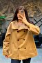 Women's Double-Breasted Stylish Stand Collar Long Sleeve Oversize Trench Coat Sun457 - 5