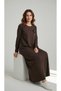 Women's Circular Necklace Collar Seam Detail Brooched Seasonal Dress - 2