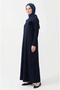 Women's Circular Necklace Collar Seam Detail Brooched Seasonal Dress - 4
