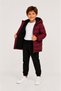 Boy's Burgundy, Hooded, Fur-Lined, Inflatable Coat, Waterproof - Windproof, Winter Coat - 3