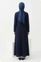 Women's Circular Necklace Collar Seam Detail Brooched Seasonal Dress - 3