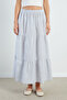 Striped Layered Maxi Skirt - 6