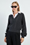 Hair Braid Patterned Shirt Collar Knitwear Sweater - 3