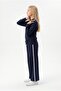 Girl's Polo Collar Buttoned Front School Tracksuit Set - 2