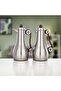 2 Pieces Vacuum Flask Set, Matt Nickel & Dark Wood
