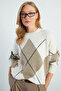 Baklava Patterned Oversize Sweater - 5