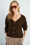 Buttoned V-Neck Knitwear Cardigan - 4
