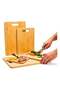 Bamboo Cutting Board Set for Kitchen, 3-Piece Wooden Chopping Boards with Handles