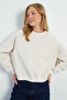 3 Yarn Basic Crew Neck Oversize Sweatshirt - 3