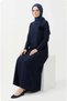 Women's Circular Necklace Collar Seam Detail Brooched Seasonal Dress - 2