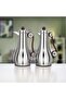 2 Pieces Vacuum Flask Set, Silver & Dark Wood
