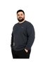 Men's Large Size Navy Blue Two-Thread Ave Sweatshirt 3Xl-4Xl-5Xl-6Xl - 2